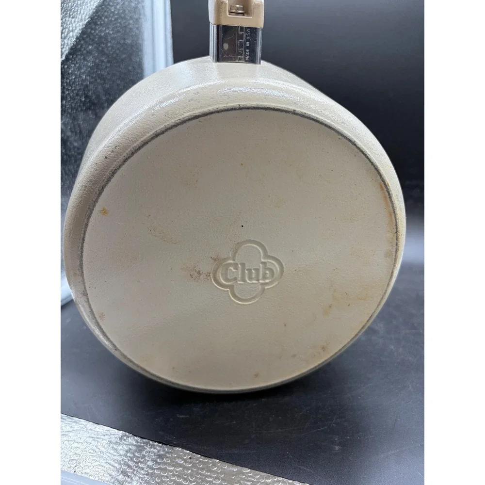 Vintage Club Aluminum Cream Saucepan with Lid Retro Cast Aluminum Pot 2 Quart